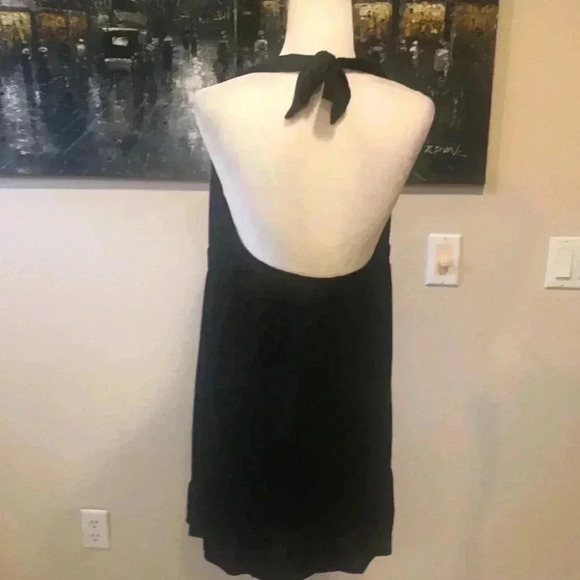 a.n.a Cute Little Black Ruffled Halter Mini Dress size XL - Picture 4 of 7